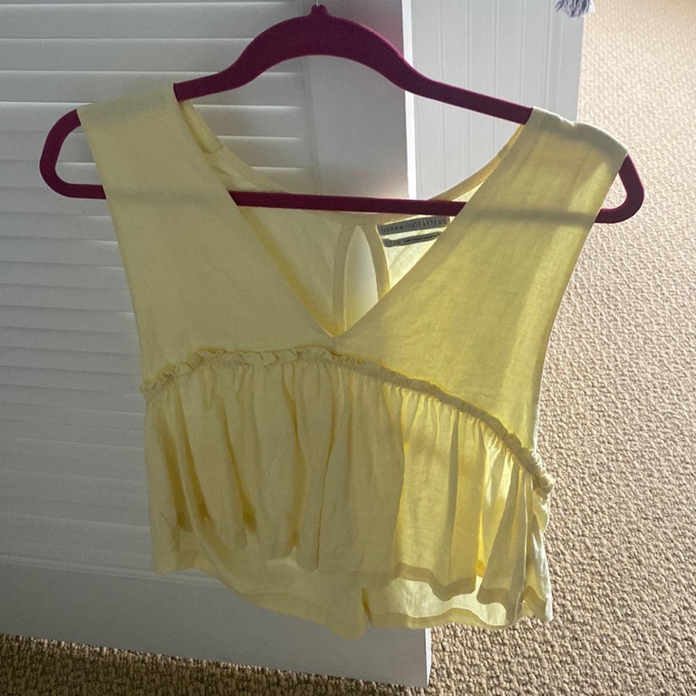 urban soft yellow flowy top